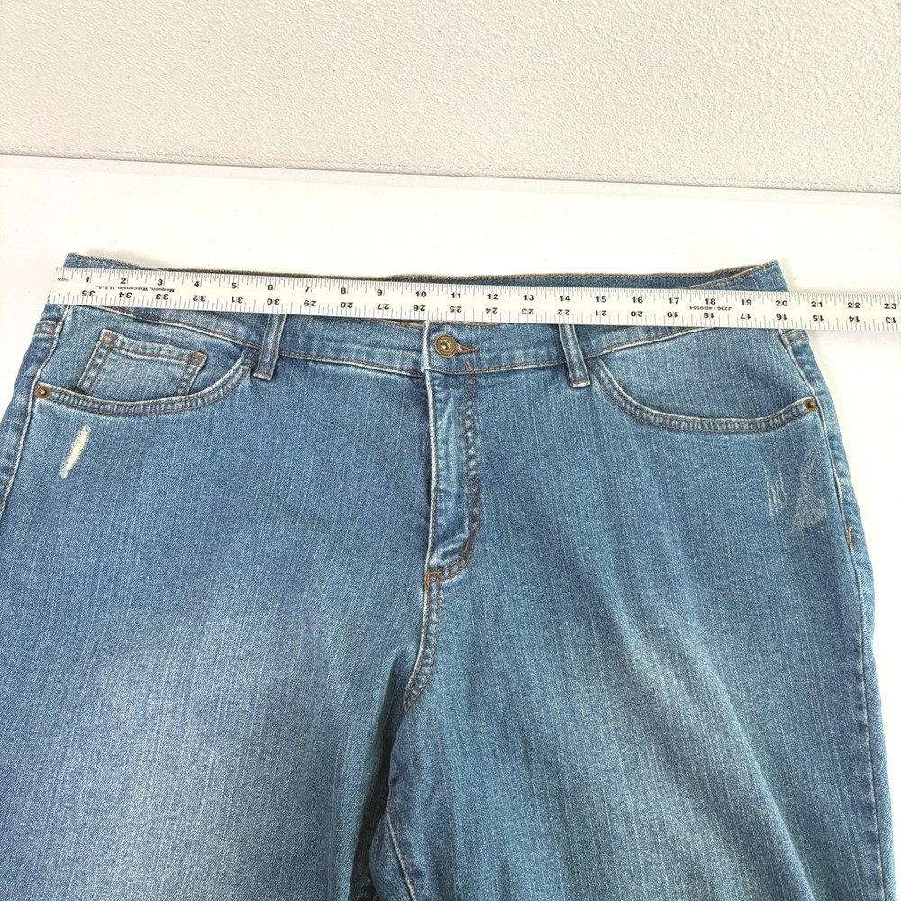 Denim & Co Jeans Womens 20W Blue Distressed Straight Leg Medium Wash A279891 - Picture 7 of 11